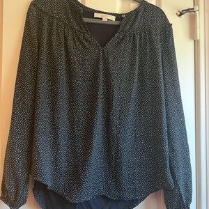 Loft Black Polka Dot Blouse